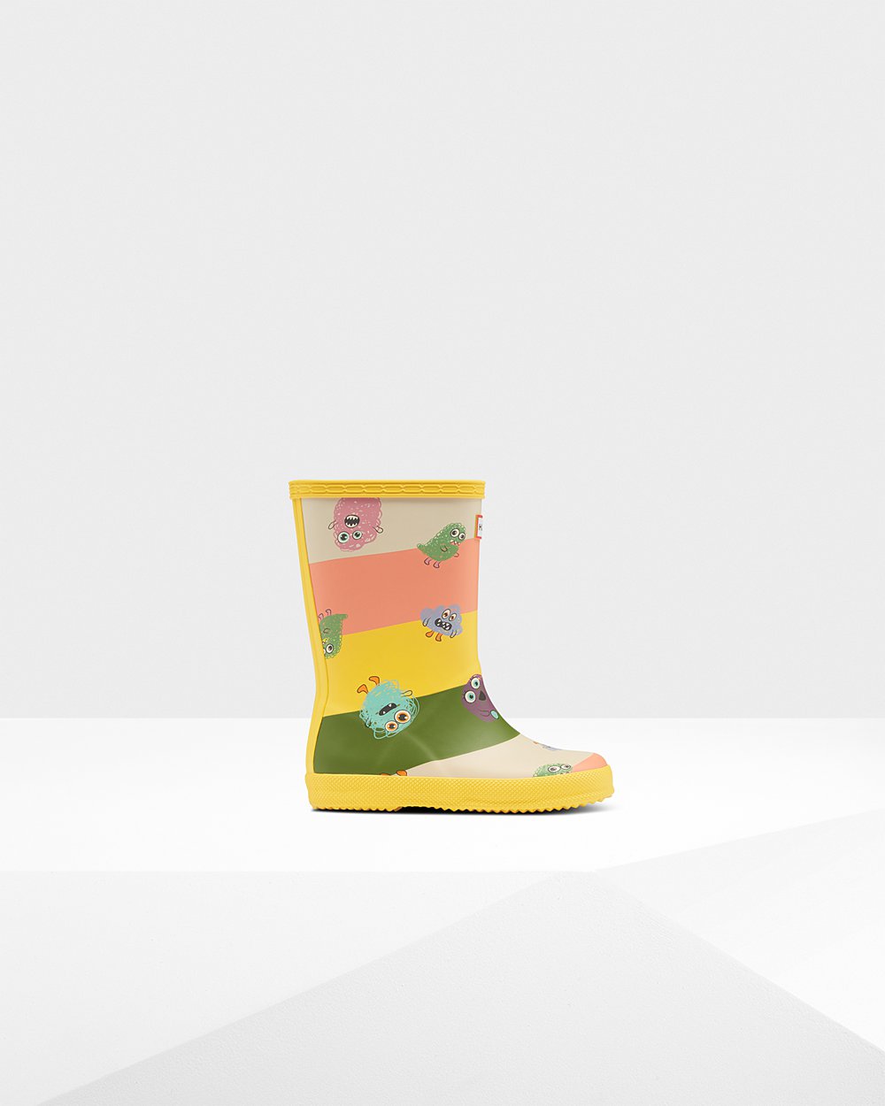 Kids Hunter Rain Boots Yellow - Original First Classic Scribble Print - 5309672-FC